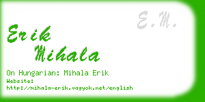 erik mihala business card